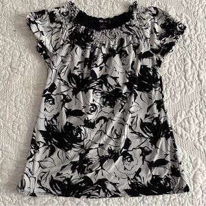 Style & Co. Black and White Floral Blouse